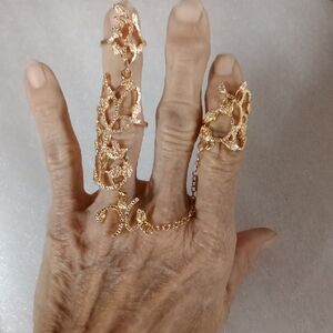 Gold Leaf Mitten Ring #A277